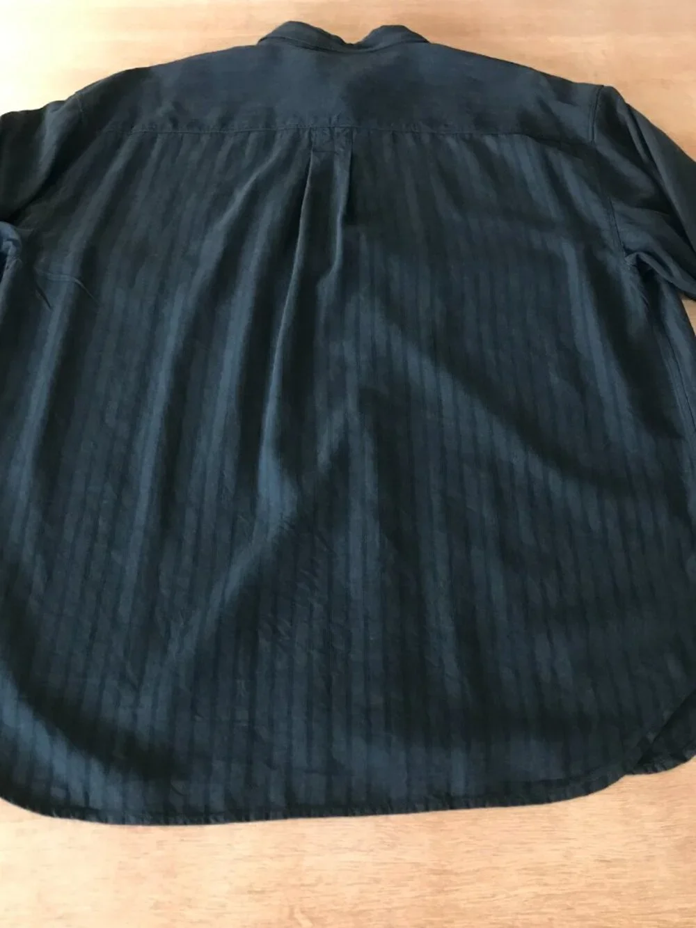 Tommy Bahama 100% Silk Shirt Men XL Black Striped Button Down Long Sleeve 19935
